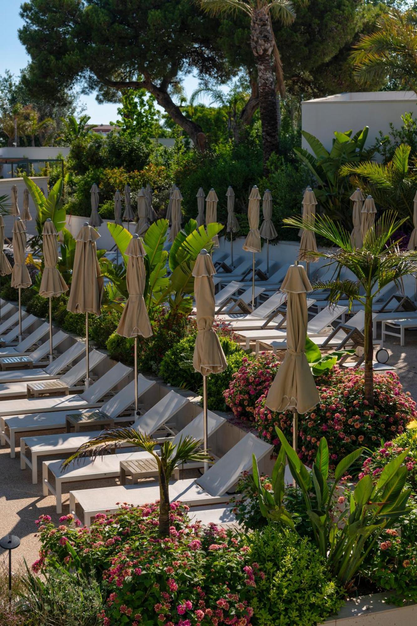 Atzavara Hotel & Spa Santa Susanna Exterior photo Sunloungers at a hotel in Greece